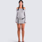 Abeni Grey Sweater Mini Dress model front