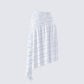 Zaya White Tiered Asymmetric Skirt