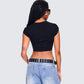 Macie Black Virgo Graphic Top