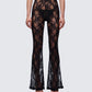 Arantza Black Lace Flared High Waisted Legging model front