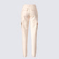 Liliana Beige Twill Cargo Pant