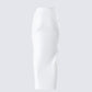 Carly White Beaded Drape Skirt