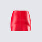 Lasita Red Vegan Leather Mini Skirt