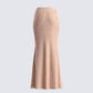 Maze Nude Rhinestone Maxi Skirt