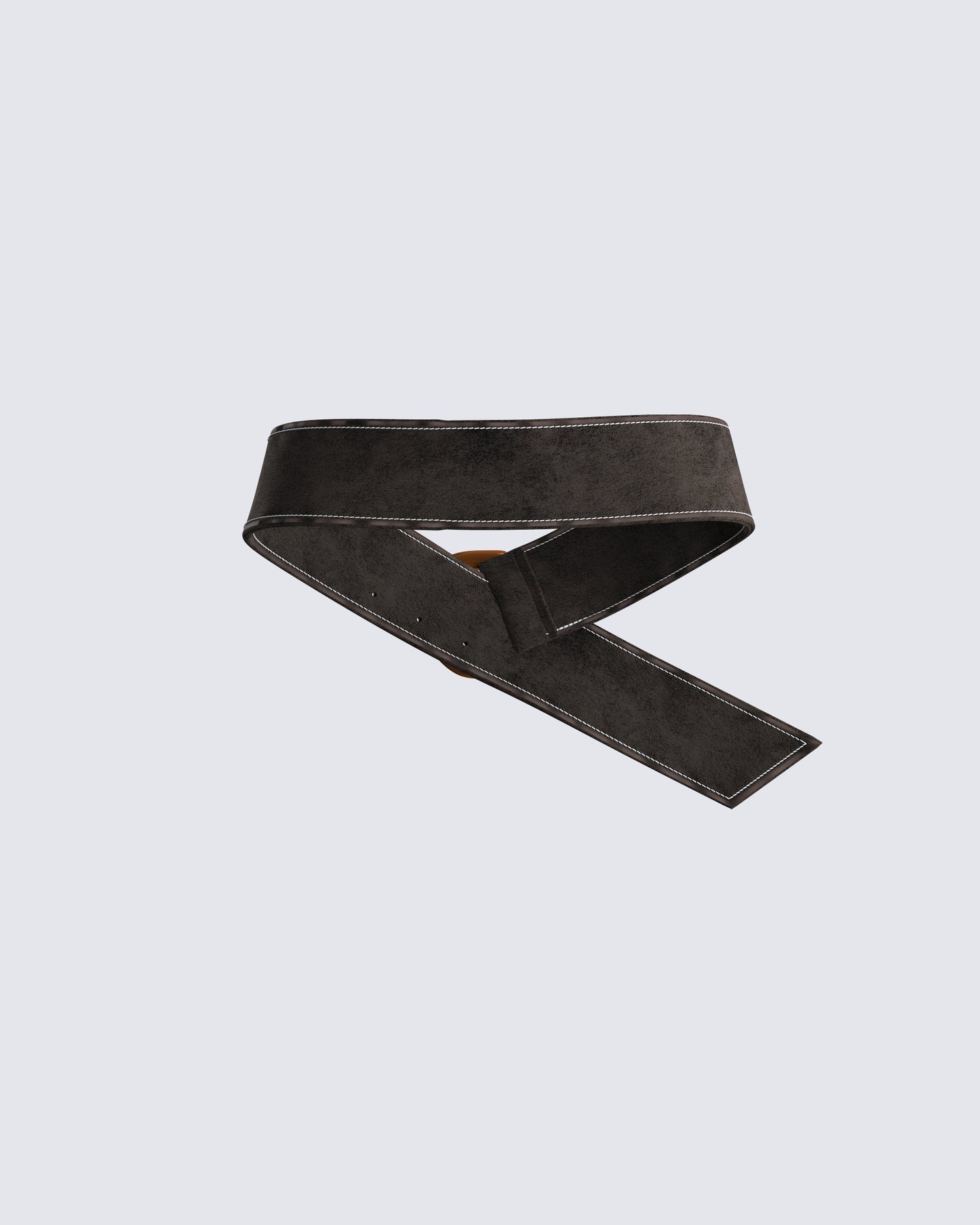 Rejina Brown Faux Suede Belt