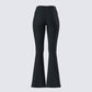 Juan Black Lace Up Flare Pant