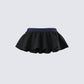 Esa Black Flounce Micro Mini Skort