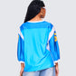 Bea Blue Graphic Sports Jersey Top