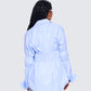 Reina Blue Poplin Ruched Shirt
