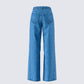 Sara Blue Denim Wide Leg Jean