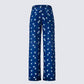 Kincade Blue Mid Rise Floral Embroidery Jean