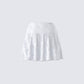 Teya White Pattern Mini Skirt