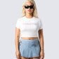 Imogene White Jersey Graphic Top model front