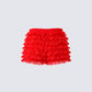 Maylah Red Ruffle Short