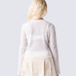 Emil White Plisse Long Sleeve Top