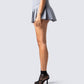 Madeleine Grey Pleated Mini Skirt