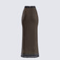 Aela Black Mesh Maxi Skirt