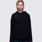 Aaralyn Black Distressed Hoodie model front