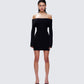 Abeni Black Sweater Mini Dress model front