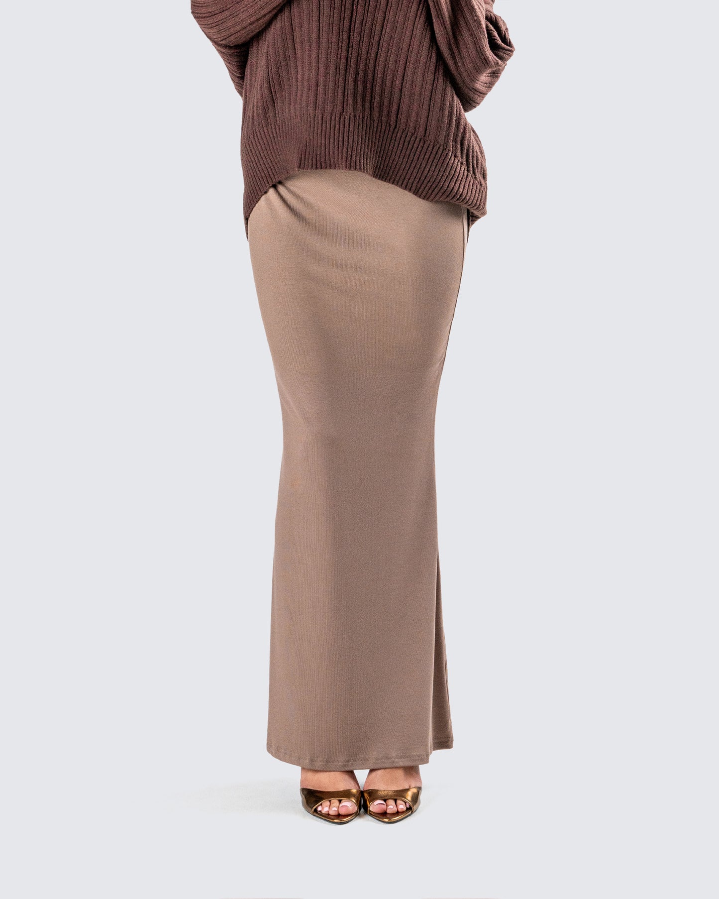 Abra Taupe Maxi Skirt