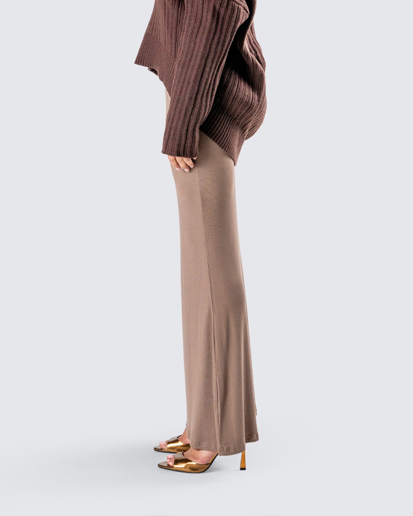Abra Taupe Maxi Skirt