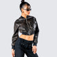 Ada Black Faux Leather Crop Jacket