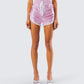 Adara Pink Ruched Mini Short model front