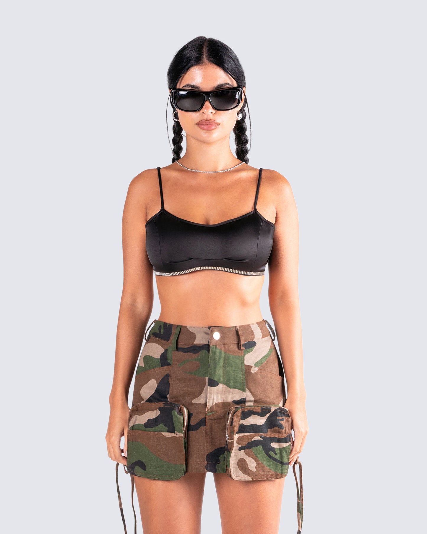 Addison Black Rhinestone Top