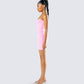 Adi Pink Fuzzy Knit Mini Dress