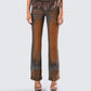 Adie Brown Denim Fur Jean model front