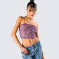 Adley Paisley Mesh Tube Top