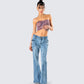 Adley Paisley Mesh Tube Top