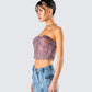 Adley Paisley Mesh Tube Top