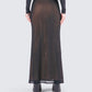 Aela Black Mesh Maxi Skirt