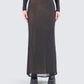 Aela Black Mesh Maxi Skirt model front