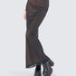 Aela Black Mesh Maxi Skirt