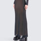 Aela Black Mesh Maxi Skirt