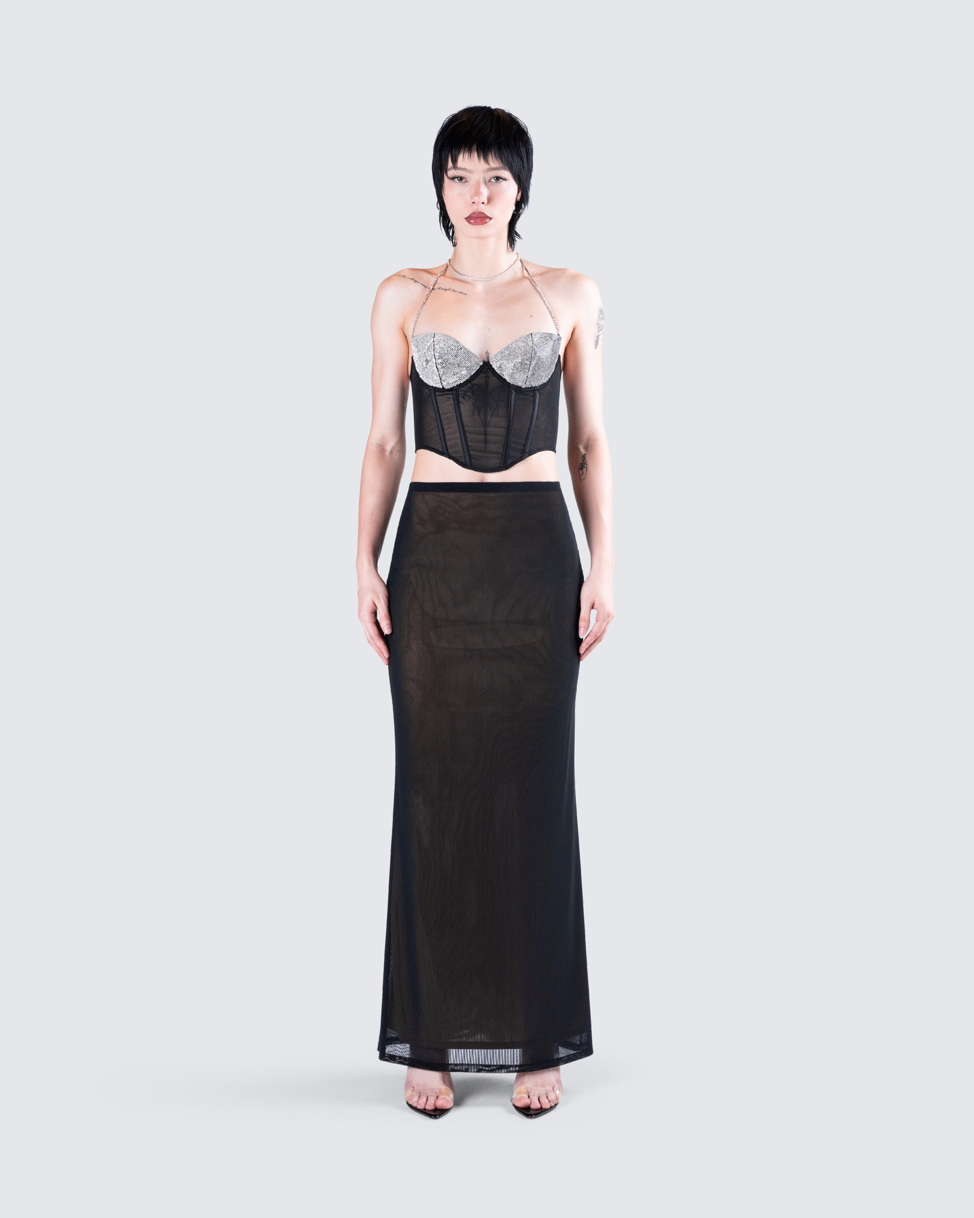 Aela Rhinestone Set model front