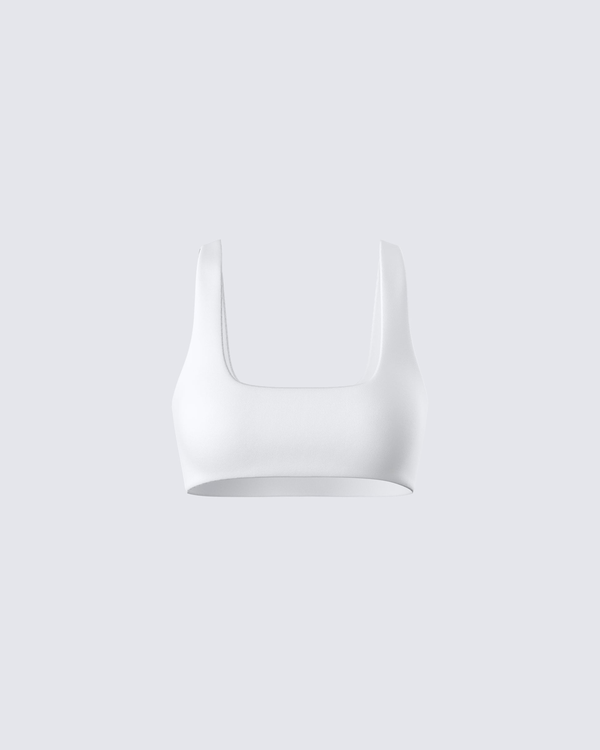 Agnetha White Jersey Bra Top product front