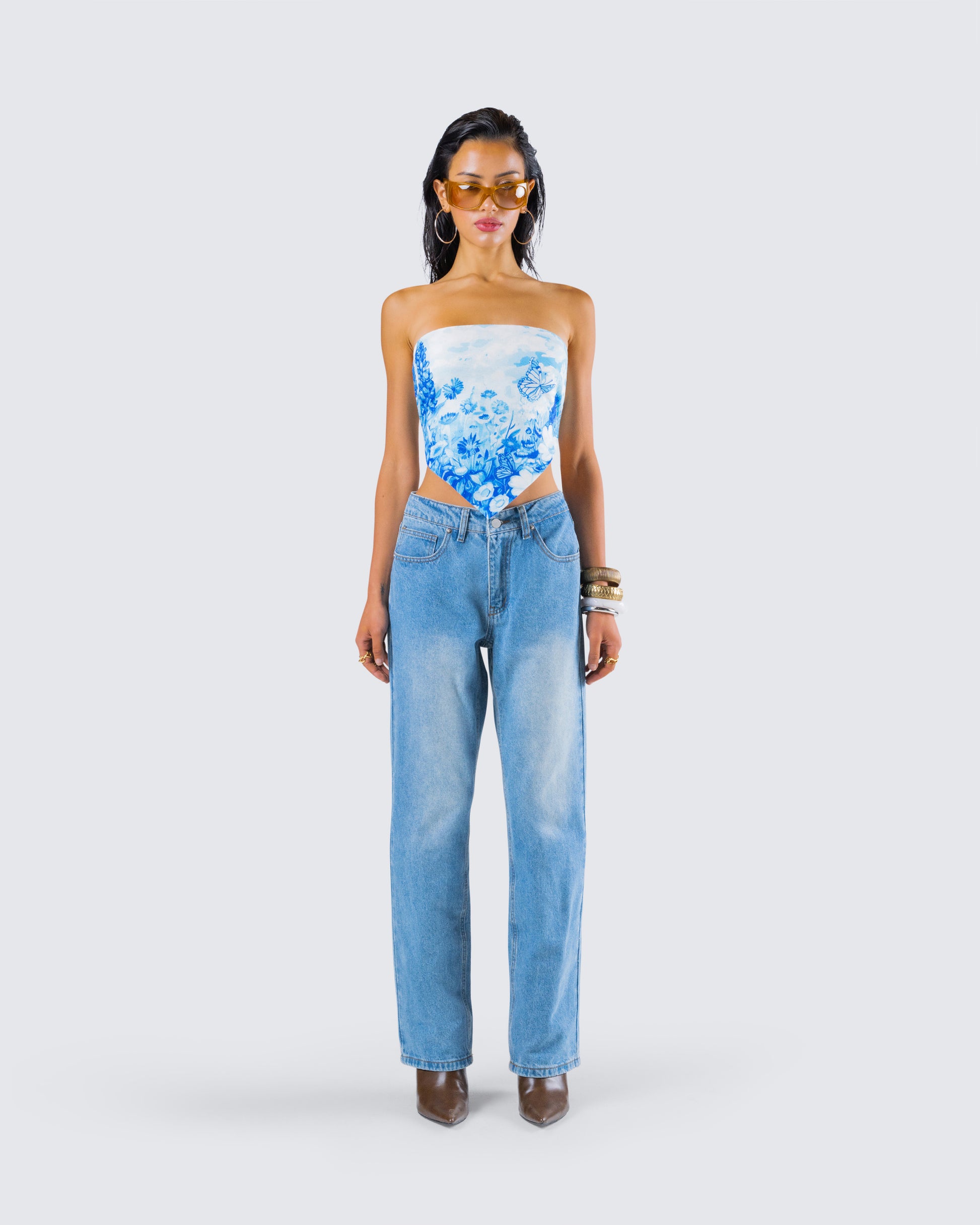 Ahmeira Denim Set model front