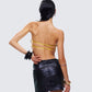 Aida Gold Sequin Bandana Top