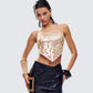 Aida Gold Sequin Bandana Top