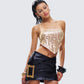Aida Gold Sequin Bandana Top