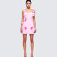 Aisling Pink Rosette Mini Dress model front