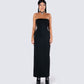 Akari Black Jersey Tube Maxi Dress model front
