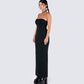 Akari Black Jersey Tube Maxi Dress