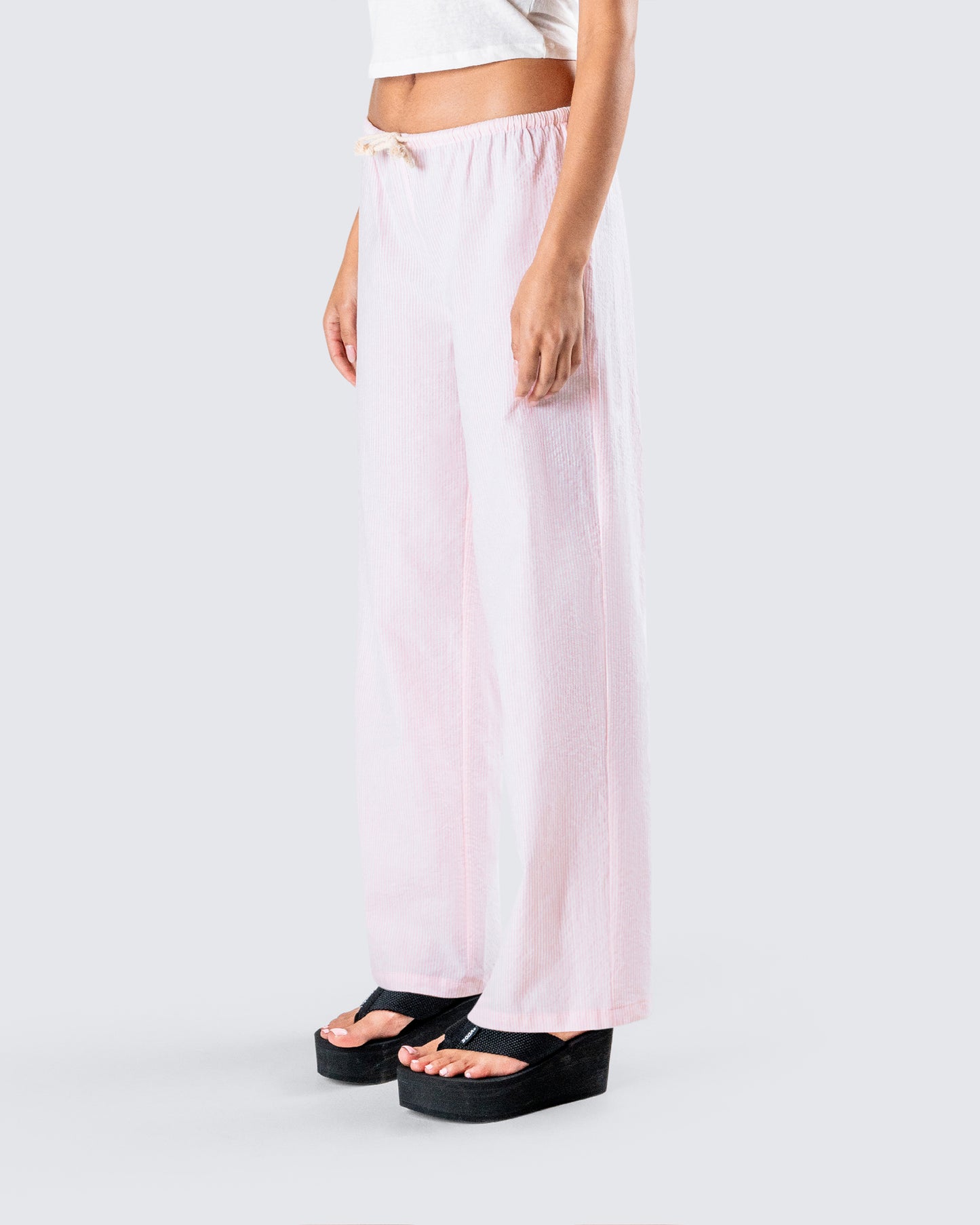 Akia Pink Stripe Drawstring Pant