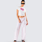 Gwyneth White Jersey Graphic Top