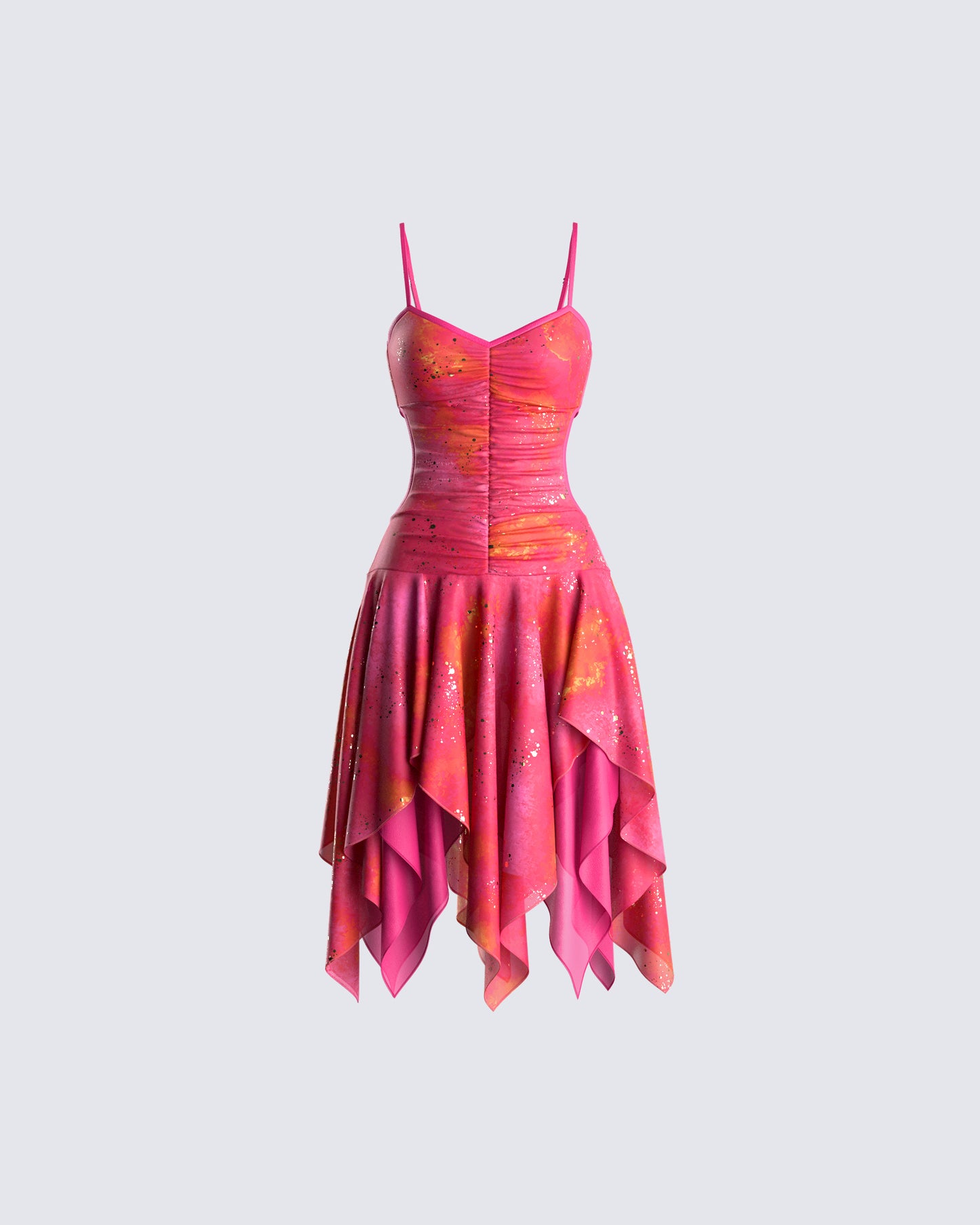 Alejandra Pink Handkerchief Dress 3d product front