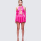 Aletheia Pink Lace Strap Detail Romper model front